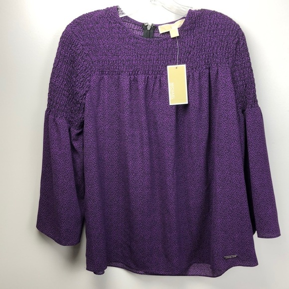NEW Michael Kors Violet Glaze Purple Blouse S - Picture 1 of 7